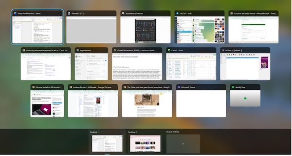 gestione desktop tasto funzione windows